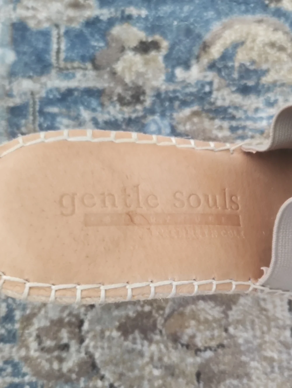 Gentle Souls Women's Neutral Espadrille Wedge Slide Sandals